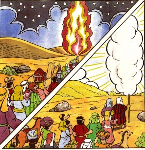 Moisés e a coluna de nuvem e de fogo